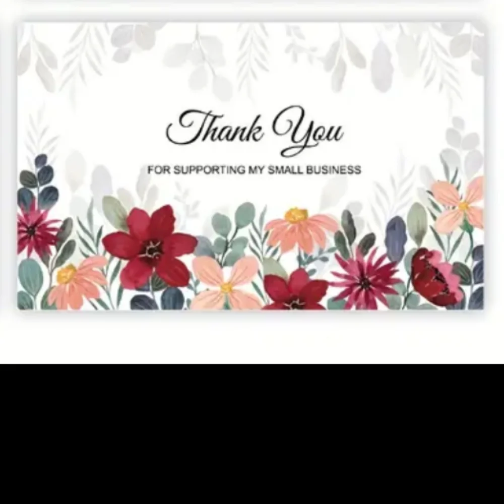 30 Thank You Cards for Your Purchase Notes Floral